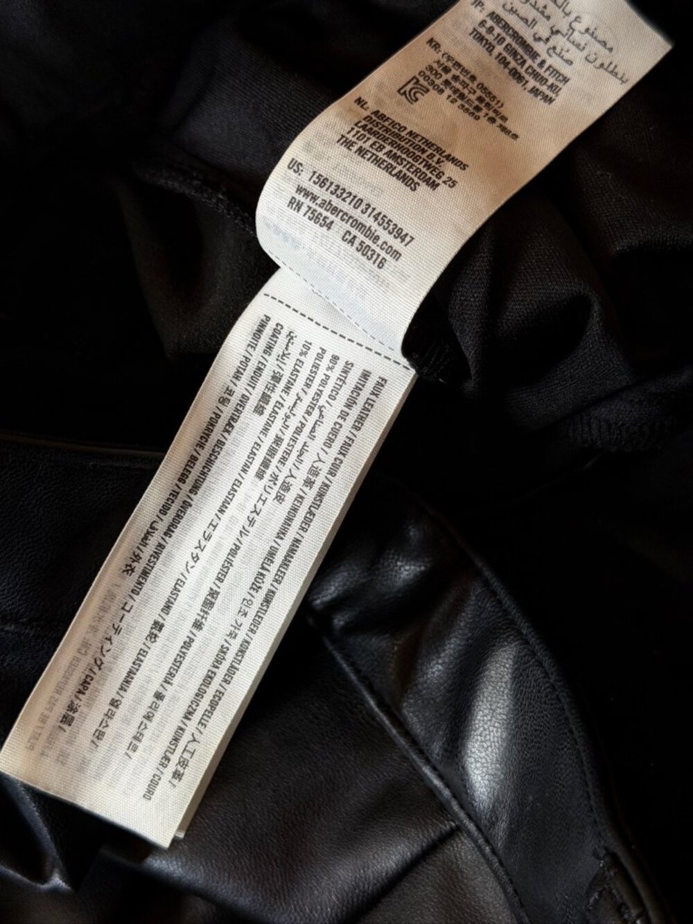 Abercrombie & Fitch Pants 26 / 2S Womens Black Leg Slits Pleated Faux Leather - Picture 10 of 11